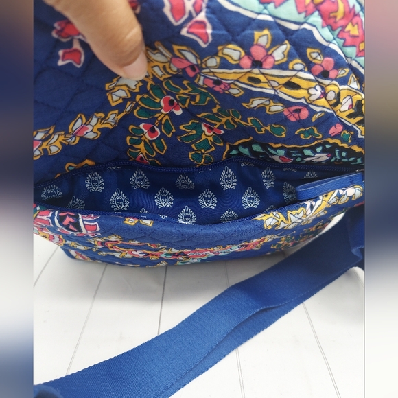 Vera Bradley Blue Romantic Paisley Messenger Women's Bag - Picture 5 of 15